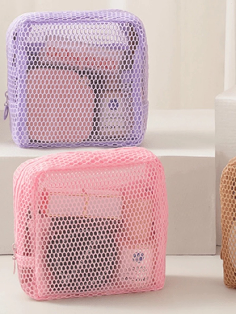 Purple Transparent Mesh Pouch - Picture 2 of 5